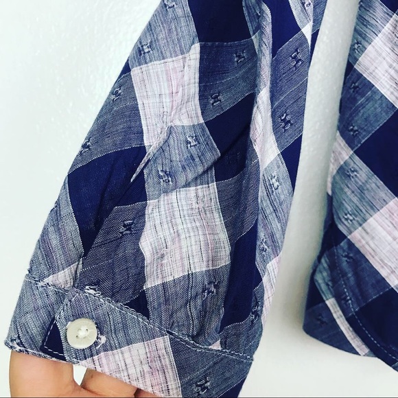 NWT William Rast  Buttoned Blue Western Blouse S - Picture 5 of 8